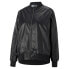 Фото #2 товара Puma T7 Faux Leather Full Zip Bomber Jacket Womens Black Casual Athletic Outerwe