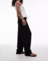 Фото #1 товара Topshop low slung linen button trouser in black