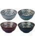 Фото #3 товара Set of Four Ooh La La Terrin Assorted Bowls, 24 oz