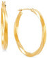 ფოტო #1 პროდუქტის Medium Twist Round Hoop Earrings in 10k Gold, 30mm