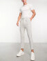 Фото #4 товара ASOS DESIGN tapered smart trousers in ice grey pin stripe