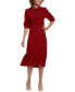 ფოტო #3 პროდუქტის Women's Smocked-Bodice Tiered Midi Dress