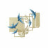 Настенный декор DKD Home Decor Синий Позолоченный Металл Птица Glamour (84,5 x 8,3 x 72,4 cm)
