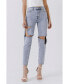 Фото #3 товара Women's Destroyed High Waisted Skinny Jeans