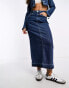 Фото #2 товара Pull&Bear denim midaxi skirt co-ord in dark blue