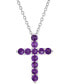 Amethyst Cross 18" Pendant Necklace (5/8 ct. t.w.) in Sterling Silver