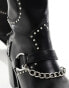 Фото #4 товара Public Desire Wide Fit Nashville knee boot with hardware in black