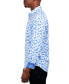 Men's Slim-Fit Performance Stretch Abstract Floral/Gingham Long-Sleeve Button-Down Shirt