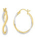 Фото #1 товара Two-Tone Woven Hoop Earring