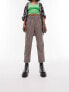 Фото #4 товара Topshop Petite faux leather high waisted peg trouser in taupe