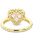 ფოტო #4 პროდუქტის Pink Amethyst (3 ct. t.w.) & White Topaz (1/3 ct. t.w.) Heart Halo Ring in Gold-Plated Sterling Silver (Also in Amethyst & Garnet)