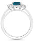 Women's London Blue Topaz (2 ct.t.w.) and White Topaz (3/4 ct.t.w.) 3-Stone Ring in Sterling Silver