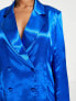 Urban Revivo – Langärmliges Blazer-Minikleid in Blau aus Satin