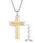 Men's Stainless Steel "Our Father" English Prayer Spinner Cross 24" Pendant Necklace