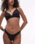 Topshop mix and match rib high leg hipster bikini bottom in black Черный, 46 - фото #1