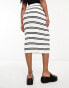 Фото #4 товара ASOS DESIGN knitted midi skirt in textured yarn in stripe