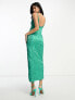 Фото #8 товара ASOS DESIGN cami embellished sequin seamed maxi dress in dark mint