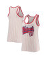 Фото #1 товара Women's White and Red Washington Nationals Pinstripe Scoop Neck Tank Top