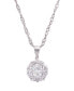 Фото #1 товара Macy's cubic Zirconia Millennial Ball Pendant Necklace 16" in Silver Plate
