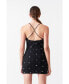 ფოტო #5 პროდუქტის Women's Sequins Floral Embroidery Mini Dress