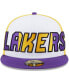 Фото #5 товара Men's White, Purple Los Angeles Lakers Back Half 9FIFTY Fitted Hat