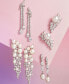 Cultured Freshwater Pearl (9 x 7mm) & Cubic Zirconia Drop Earrings in Sterling Silver, Created for Macy's