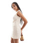 Фото #1 товара ASOS DESIGN linen high neck shift dress with pocket detail in cream stripe