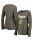 ფოტო #1 პროდუქტის Women's Olive Oregon Ducks Payton Elbow Patch Slub Raglan Long Sleeve T-shirt