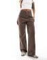 Фото #1 товара New Look wide leg jeans in brown