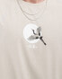 Фото #3 товара Jack & Jones oversized t-shirt with crane chest print in beige