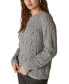 Фото #3 товара Women's Shine Cable Knit Crewneck Sweater