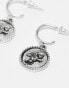 Фото #3 товара Reclaimed Vintage unisex huggie hoop earrings with cherub pendant in silver