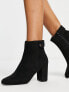 New Look suedette heeled boots in black