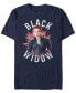 Фото #1 товара Marvel Men's Avengers Black Widow Star Burst Short Sleeve T-Shirt