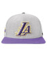 Фото #3 товара Men's Gray, Purple Los Angeles Lakers Classic Logo Two-Tone Snapback Hat