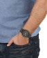ფოტო #4 პროდუქტის Salvatore Men's Swiss Chronograph Tonneau Black Ion Plated Stainless Steel Bracelet Watch 42mm