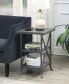 Brookline End Table, Charcoal Gray & Slate Gray Frame 17.75 x 26 x 17.75 in.