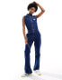 Фото #1 товара Calvin Klein Jeans zip through jumpsuit in dark wash