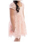 ფოტო #2 პროდუქტის Little Girls Lace Cap Sleeves Dress