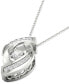 Фото #3 товара Twinkling Diamond Star diamond Swirl 18" Pendant Necklace (1/4 ct. t.w.) in 10k White Gold