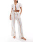 Фото #3 товара ASOS DESIGN Carrie cotton co-ord wide leg beach trouser in multi stripe