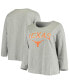 Фото #1 товара Women's Heathered Gray Texas Longhorns Plus Size Logo Long Sleeve T-shirt