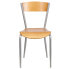 Фото #3 товара Invincible Series Silver Metal Restaurant Chair - Natural Wood Back & Seat