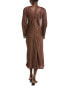 Velvet By Graham & Spencer Satin Midi Dress Women's Brown Xs