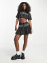 Tommy Jeans co-ord pinstripe crop t-shirt in black Pinstripe Print, L - фото #5