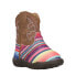 Фото #2 товара Roper Glitter Serape Southwest Square Toe Cowboy Infant Girls Brown Casual Boot