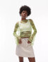 Topshop co-ord lace top in lime