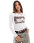 Фото #1 товара Brave Soul long sleeve printed tee in cream