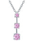Фото #1 товара Giani Bernini pink Cubic Zirconia Journey 18" Pendant Necklace in Sterling Silver, Created for Macy's