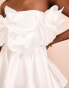 Фото #4 товара ASOS LUXE bandeau ruffle wired corsage mini dress in white